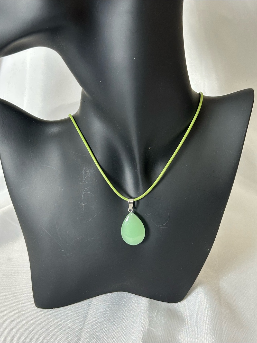 Cute Stone Teardrop Pendants On Multicolored Corded Necklaces 18”